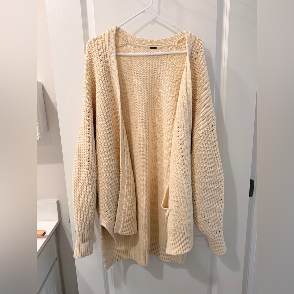 Free People Cream Knit Sweater